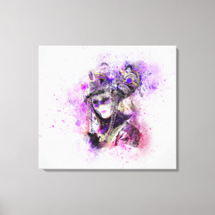 Watercolor masquerade canvas print