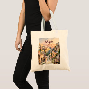 Watercolor Matera Italy Sassi di Matera Vintage Tote Bag