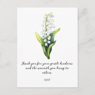 WATERCOLOR MAY LILY OF THE VALLEY BIRTH FLOWER  POSTCARD