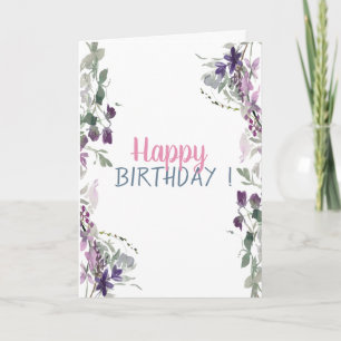  Watercolor Meadow Birthday  Card