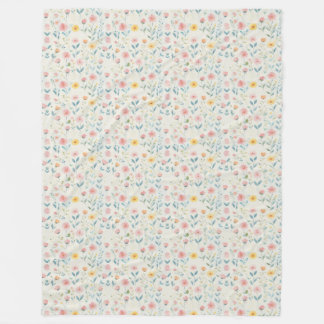 watercolor meadow bloom fleece blanket