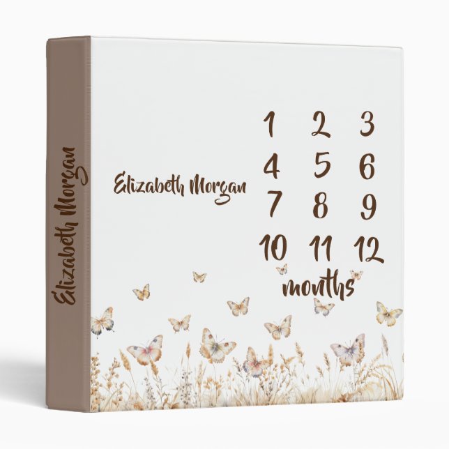 Watercolor Meadow Butterflies  Binder (Front/Spine)