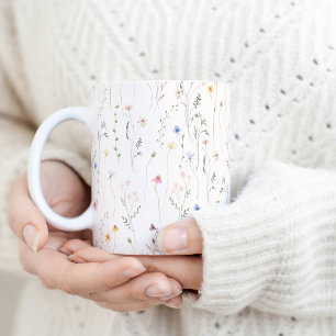 watercolor meadow coffee mug