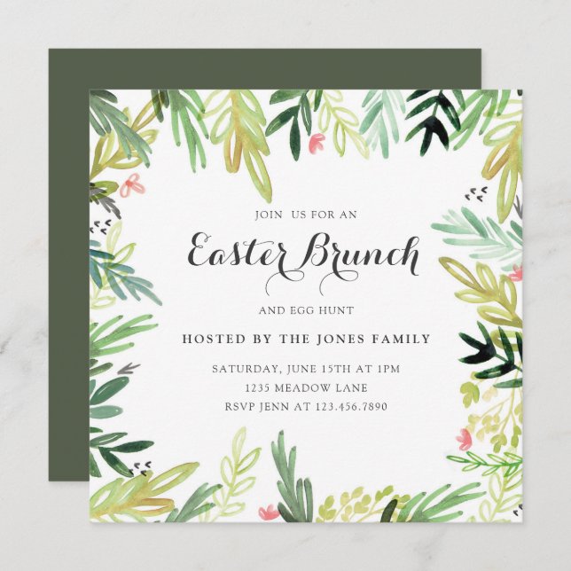 Watercolor Meadow Easter Invite (Front/Back)