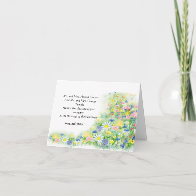 Watercolor meadow flowers card (Front)