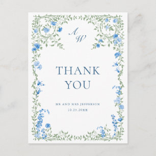 Watercolor Meadow Wildflower Boho Thank You Postcard