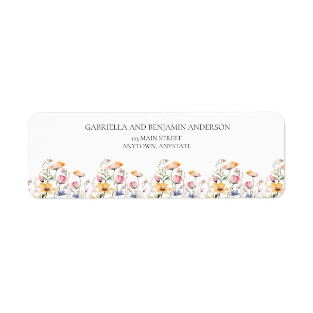 Watercolor Meadow Wildflower Classic Wedding (Front)