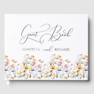 Watercolor Meadow Wildflower Wedding Guest Book