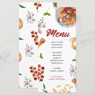 Watercolor Meatball Italian Menu