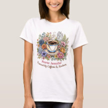 Watercolor Medical Coffee Floral Personalized Name