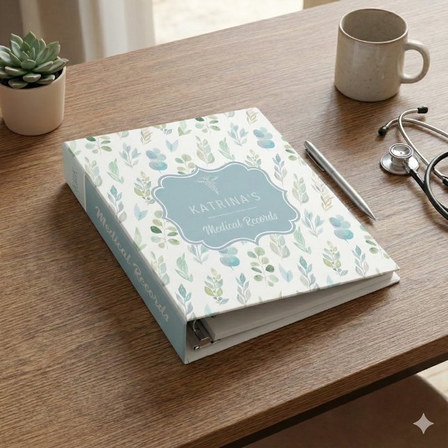 Watercolor Medical Records Binder (Keep your medical records organized with this beautiful personalized binder! )