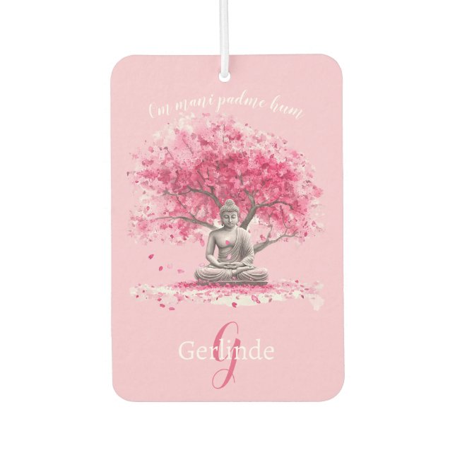 Watercolor Meditating Buddha Personalized Air Freshener (Front)