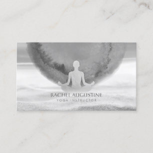 Watercolor Meditation Yoga Instructor Zen OM Sign Business Card