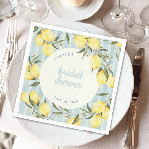 Watercolor Mediterranean Citrus Bridal Shower Napkin