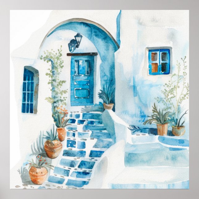 Watercolor Mediterranean  Poster (Front)