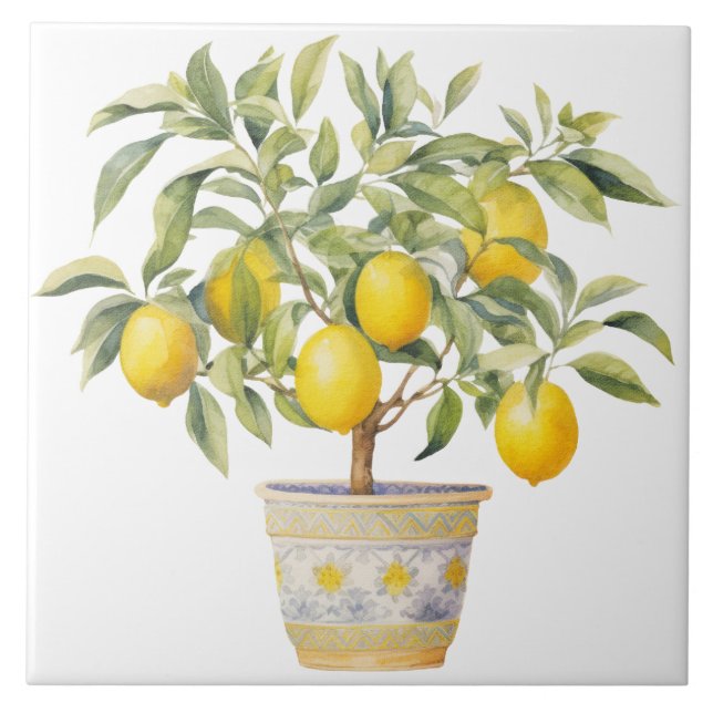 Watercolor Mediterranean  Tile (Front)