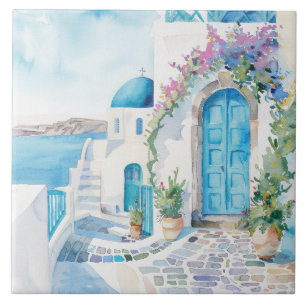 Watercolor Mediterranean  Tile