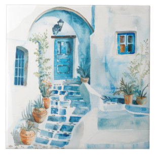 Watercolor Mediterranean  Tile