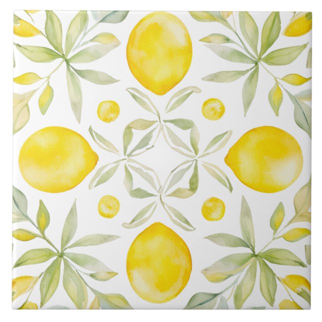 Watercolor Mediterranean  Tile (Front)