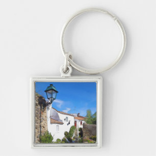 Watercolor Mediterranean village Keychain