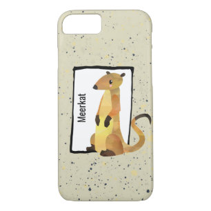 Watercolor Meerkat on a Beige Background Case-Mate iPhone Case