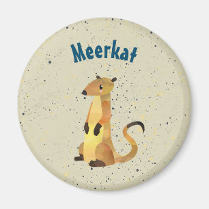 Watercolor Meerkat on a Beige Background Magnet