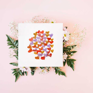Watercolor melting hearts Valentine's Day Card