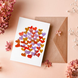 Watercolor melting hearts  Valentine's Day Card