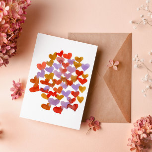 Watercolor melting hearts  Valentine's Day Card