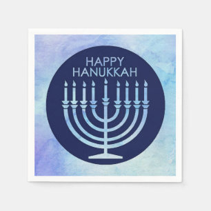 Watercolor menorah Hanukkah Napkin