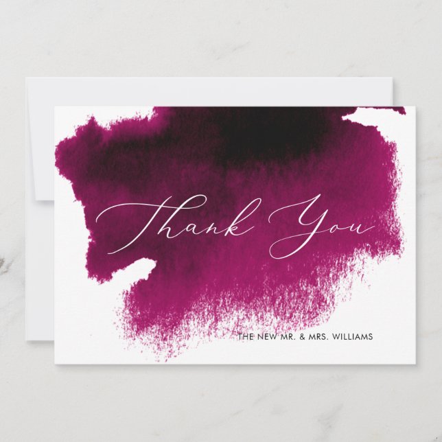 Watercolor Merlot, Red Wine Luxury Merci Cartes (Devant)