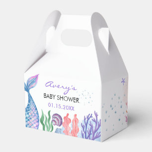 Watercolor Mermaid Baby Shower Favour Box