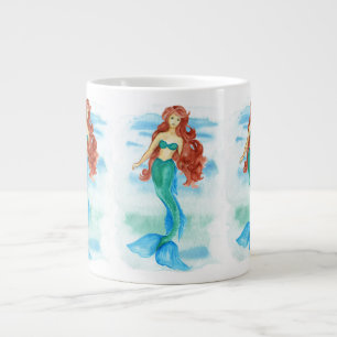 Watercolor Mermaid  Large Coffee Mug