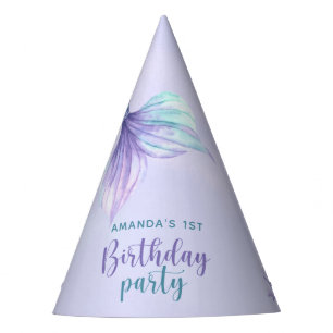 Watercolor Mermaid tail 1st birthday party Hat