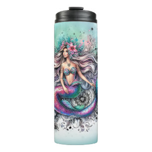 Watercolor Mermaid Thermal Tumbler