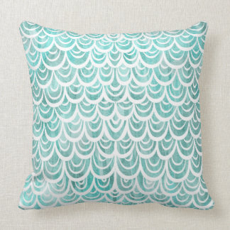 Watercolor Mermaid Turquoise Throw Pillow