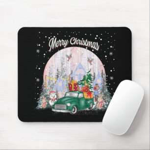 Watercolor Merry Christmas, Car Of Gifts Mouse Pad