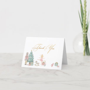 Watercolor Merry Christmas  Nutcracker ballet Baby Thank You Card