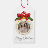 Watercolor Merry Christmas Photo Gift Tag (Front)