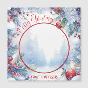 Watercolor Merry Christmas Winter Border Photo