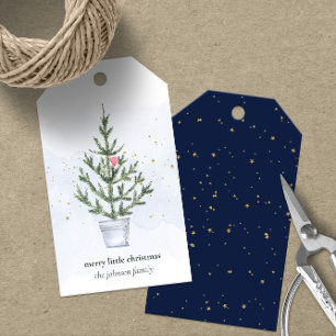 Watercolor Merry Little Christmas Tree Gift Tags