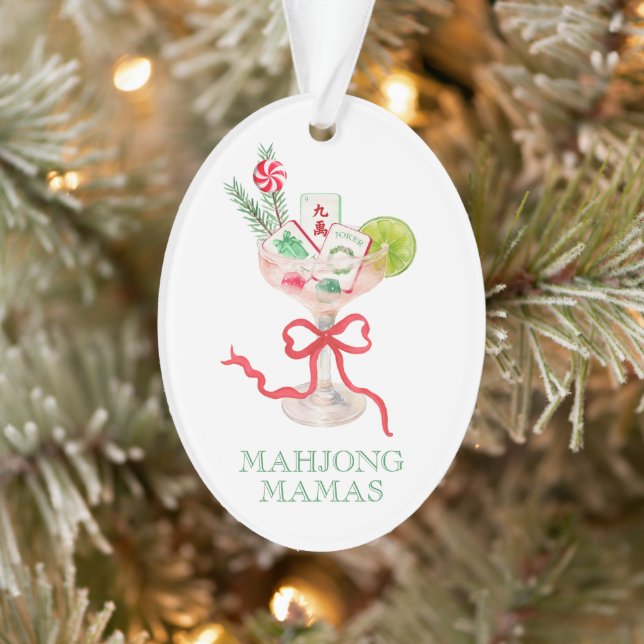 Watercolor Merry Mahjong Christmas Cocktail Party (Arbre)