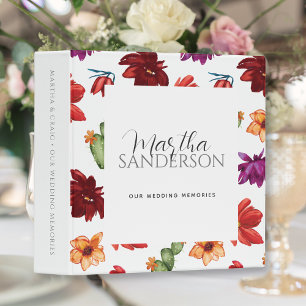 Watercolor Mexican Fiesta Flower Wedding Planner Binder