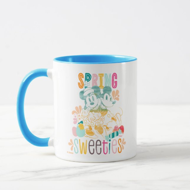 Watercolor Mickey and Minnie | Spring sweeties Mug (Left)