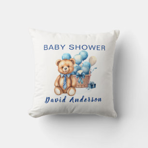 Watercolor minimalist baby shower boy throw pillow