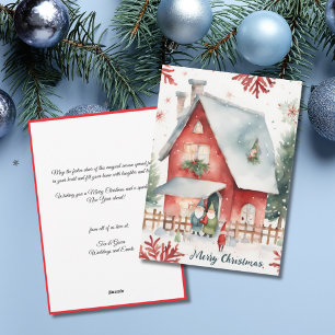 Watercolor Minimalist Santa Corporate Christmas Holiday Card