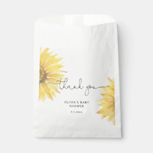 Watercolor minimalist sunflower baby shower favour bag