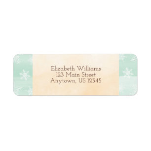 Watercolor Mint Gold Christmas Return Address