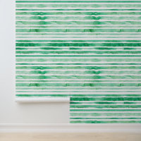 Watercolor Mint Green White Stripe Patterns Simple