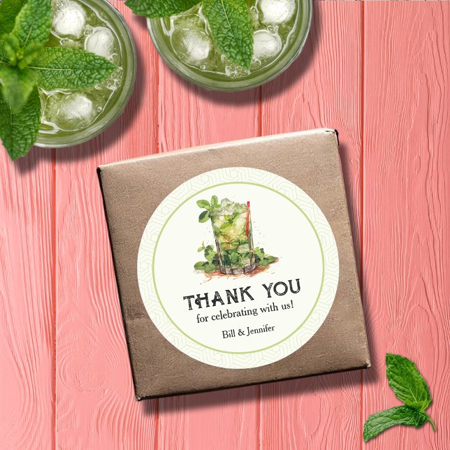 Watercolor Mint Julep Derby Classic Round Sticker (Watercolor Mint Julep Talk Derby to Me Round Stickers - 2 sizes available)